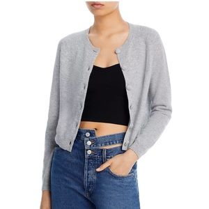 AQUA Cashmere Crewneck Cashmere Cardigan - 100% Exclusive - XS